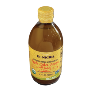 De Nigris Organic Raw Unfiltered Apple Cider Vinegar with Honey & Ginger