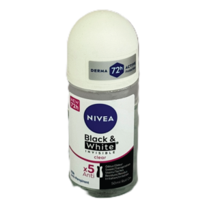 NIVEA Black & White Invisible Clear Roll-On Anti-Perspirant