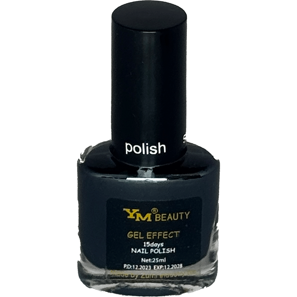 YM Beauty Gel Effect 15days Nail Polish – Black (Real Polish)