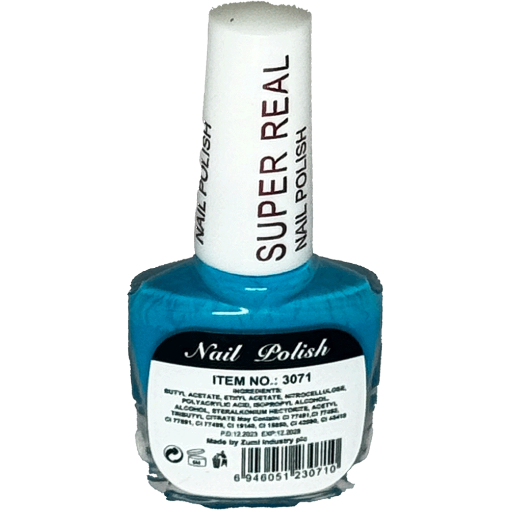 YM Super Real Make Up 15 Days Nail Polish – Cyan Blue (Item No. 3071) - Image 2