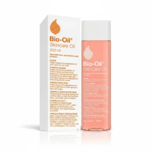 A bottle of Bio-Oil Skincare Body Oil Serum in a clear glass bottle with a white label. The label features the Bio-Oil logo and indicates the product is a 200ml size.