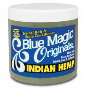 A jar of Blue Magic Originals Herbal Hair & Scalp Conditioner in a blue and white label. The jar contains 340g of product.