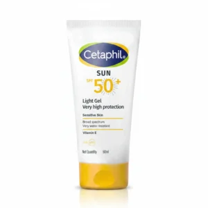 A white and blue sunscreen stick with the Cetaphil logo on the label