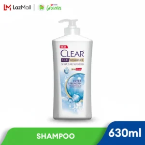 A bottle of CLEAR Anti-Dandruff Shampoo in white and blue color, with the CLEAR logo and product name clearly visible on the label.