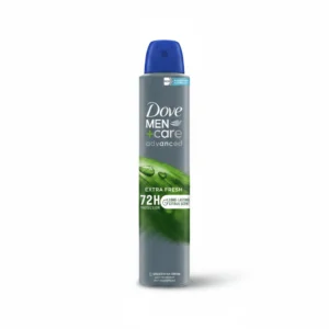 A gray and white can of Dove Men + Care Classic Body Spray, 150ml size