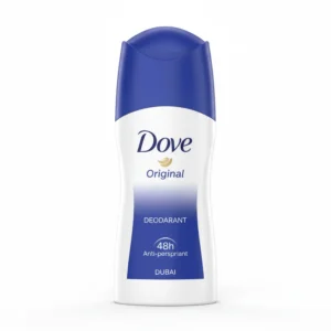 A rectangular white bar of Dove Original Beauty soap with the Dove logo and product name printed on the label.