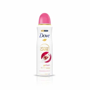 A white bottle of Dove Deodorant with the Dove logo and product name visible on the label. The bottle has a twist-up cap on top.
