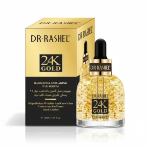 A glass bottle with a dropper lid, containing a clear, light yellow liquid. The label features the Dr. Rashel brand name and product name.