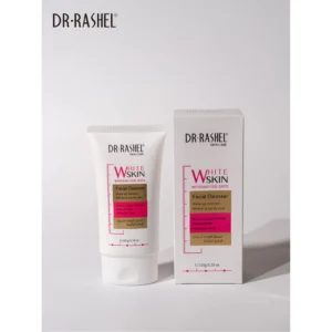 A white and blue tube of Dr. Rashel White Skin Whitening Facial Cleanser, 80g
