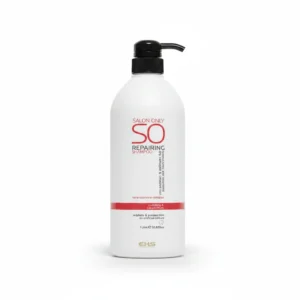 A bottle of Ec1 Replenishing Shampoo in a light blue color, and a matching bottle of Ec1 Replenishing Conditioner, both with white labels