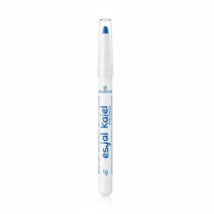 A black, retractable eyeliner pencil with the Essence logo printed on the side