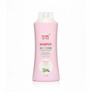 A 33.8 fl oz bottle of Boo Bamboo Strengthening Shampoo with a green and white label featuring the brand name, product name, and key ingredients like bamboo, wheat, and garlic