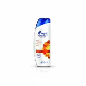 A white and blue bottle of Head & Shoulders Total Care Anti-Dandruff Shampoo, 400ml. The label features the Head & Shoulders logo and indicates it is a total care formula.