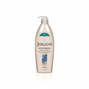A bottle of Jergens Ultra Healing Moisturizer Lotion in a light blue color with the Jergens logo and product name clearly visible on the label.