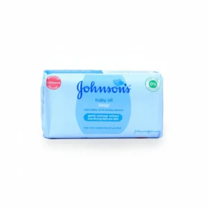 A white bar of Johnson's Baby Soap with the brand name and 'Baby' printed on the label