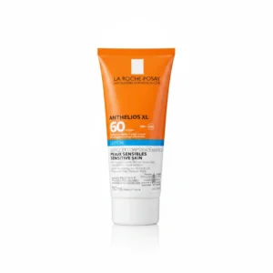 A white bottle with the La Roche-Posay logo and 'Anthelios Mineral Ultra-Light Sunscreen Lotion SPF 60' label. The bottle has a pump dispenser.