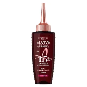 A set of two bottles - one blue shampoo bottle and one white conditioner bottle, both with the L'Oreal Elvive logo and product name on the labels.