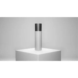 A bottle of Max Body Spray in a sleek, cylindrical shape with a white and blue label