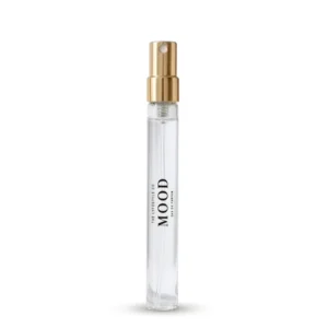 A 100 ml bottle of Mood Eau de Parfum Travel Spray with a white and gold label design