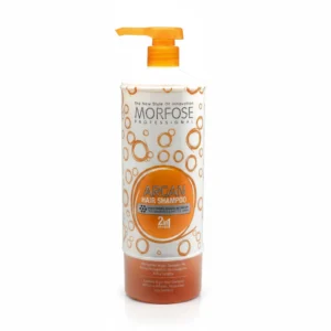 A large 1000ml bottle of Morfose 2-in-1 Argan Shampoo & Conditioner. The bottle has a white label with the Morfose logo and product name.