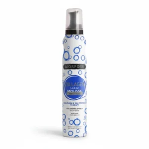 A 200ml bottle of Morfose Hair Mousse. The bottle is white with the Morfose logo and product name printed in black text. The mousse formula is a light, airy texture.