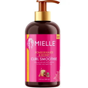 A 340g jar of Nature's Miracle Smooth Care Hair Dress. The jar is round with a black screw-top lid. The label features the brand name, product name, and a green leaf graphic.