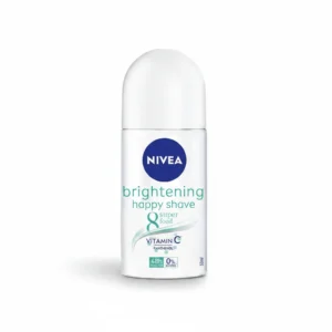 A white and blue cylindrical deodorant roll-on bottle with the Nivea logo and 'Whitening Smooth Skin' text on the label.