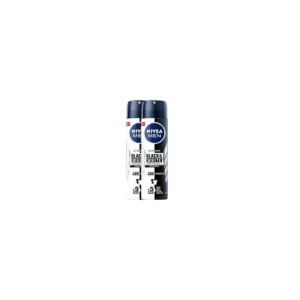 A silver and blue can of NIVEA Invisible Dry Spray Deodorant for women and men