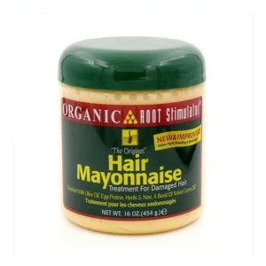 A bottle of ORS Hair Mayonnaise, a thick white creamy hair treatment. The label features the ORS brand name and 'Hair Mayonnaise' text in green.