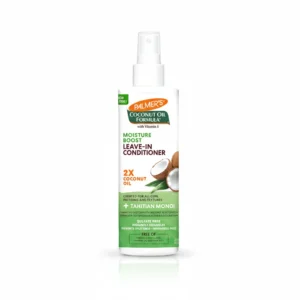 A 250 ml bottle of Palmer's Moisture Boost Leave-In Conditioner with a white and green label