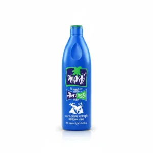 A 500ml bottle of Parachute Coconut Oil with a white label and green accents