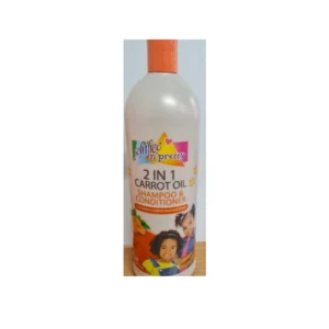 A bottle of Sofn'Free 2-in-1 Carrot Oil Shampoo & Conditioner in orange and white color, with the brand name and product details clearly visible on the label.