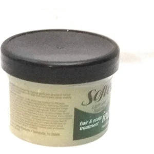 A 99g jar of Softee Indian Hemp Hair Food. The jar has a green label with the product name and a picture of hemp leaves.