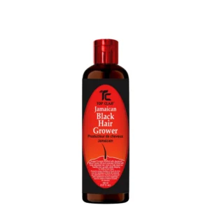 A 150ml bottle with a black and gold label, featuring the Top Class brand name and 'Jamaican Hair Grower' text