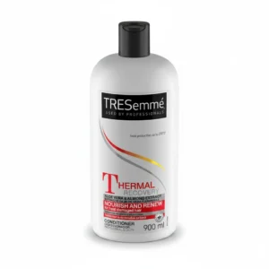 A 900ml bottle of Tresemme Replenish & Cleanse Conditioner with a white and blue label