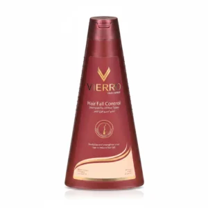 A 600ML bottle of Vierro Highly Hydrating Shampoo with a white label featuring the Vierro logo, product name, and key ingredients like Wheat Protein, Cocoa Butter, and Jojoba Oil.