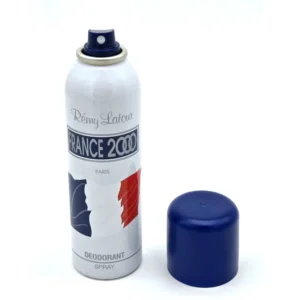 A 200ml can of Virgin Perfumed Deodrant Body Spray with a white and blue label