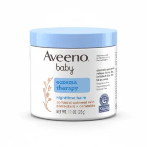 A white tube of Aveeno Baby Eczema Therapy Moisturizing Cream with the Aveeno logo and product name on the label.