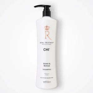 A 1000ml bottle of 100% Royal Parya Shampoo and Conditioner. The bottle has a white label with the product name and a royal parya flower graphic.