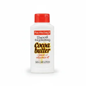 A bottle of Fruit Of The Earth Aloe Vera Body Lotion in a green and white label design. The bottle is 325ml in size.