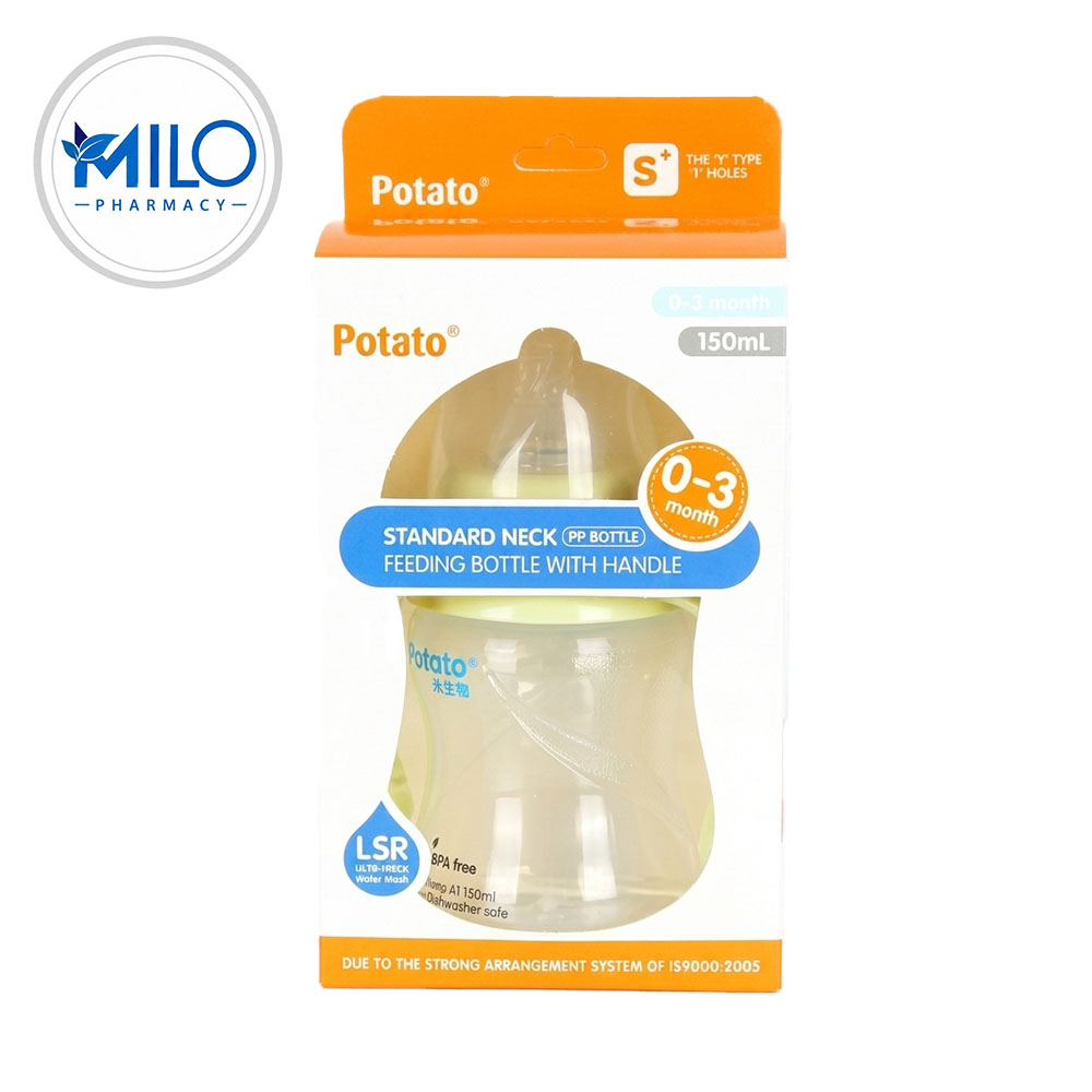 Potato Standard Neck Baby Feeding Bottle with Handle - 150ml