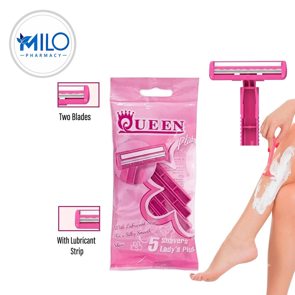 Queen Plus 5 Shavers Lady's Plus Disposable Razors Set